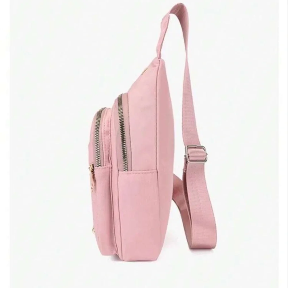 NWOT Quilted Pink Sling Bag Color Pink